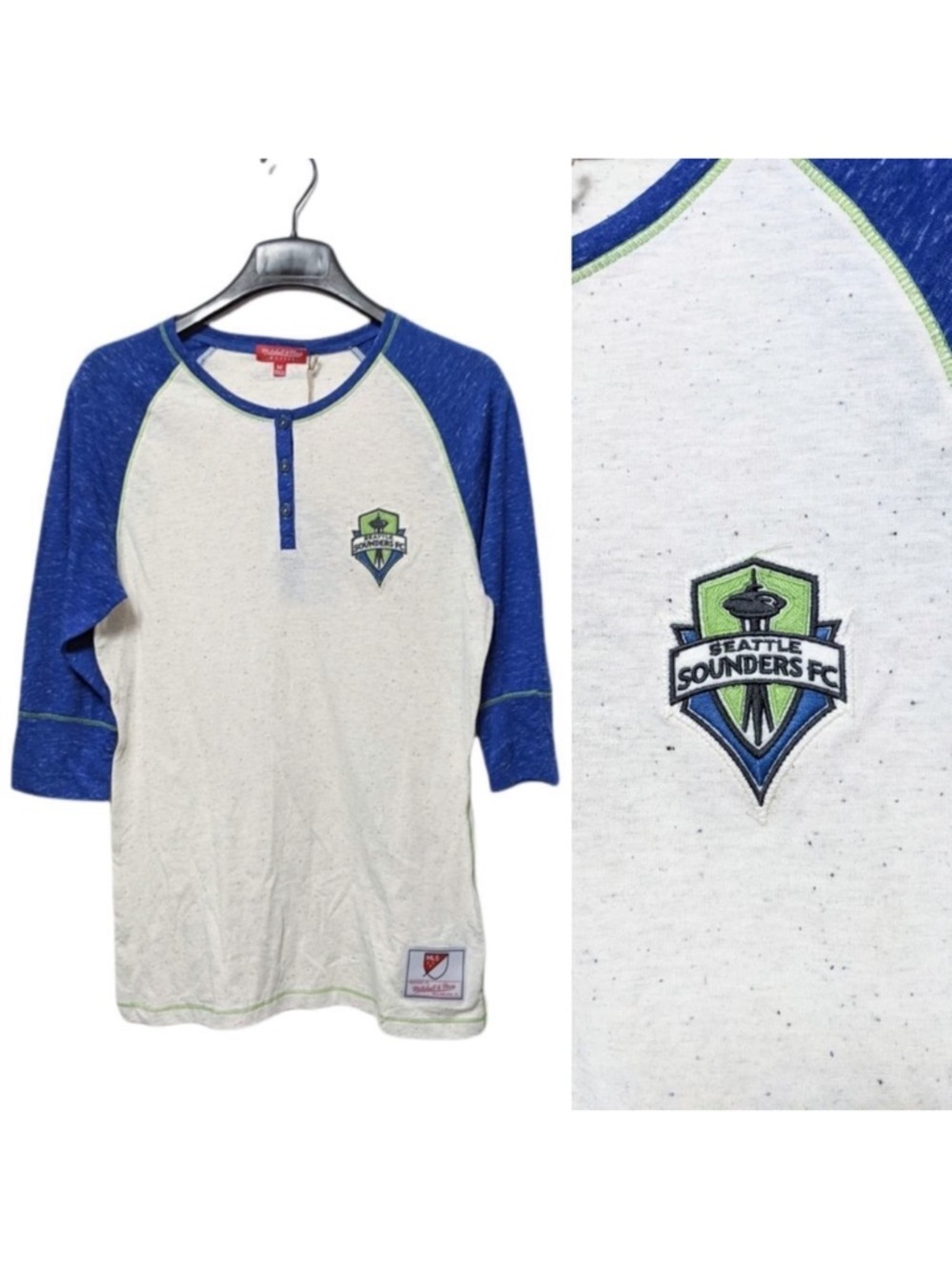 NWT MITCHELL & NESS Women's Seattle Sounders FC Henley Top M